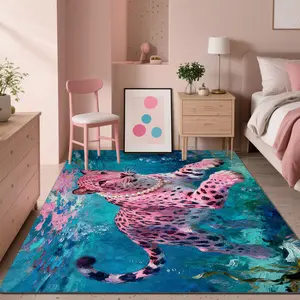 Luxury Vintage Patterned Velvet Carpet, Soft Comfortable Home Decor Rug, Living Room Sofa Mat, Bedroom Bedside Rug, Multi-Scene Use, Leopard Print Rug, merry Christmas、let it snow, Home Decorative Rugs, Super Soft Rug