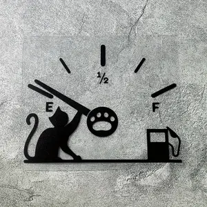 1PC of funny fuel gauge cat sticker suitable for car body scratch cover fuel tank cap DIY waterproof sunscreen decorative cartoon decal Automotive Decals Automobile Decals Car Stickers Sticker For Cars Car Decals