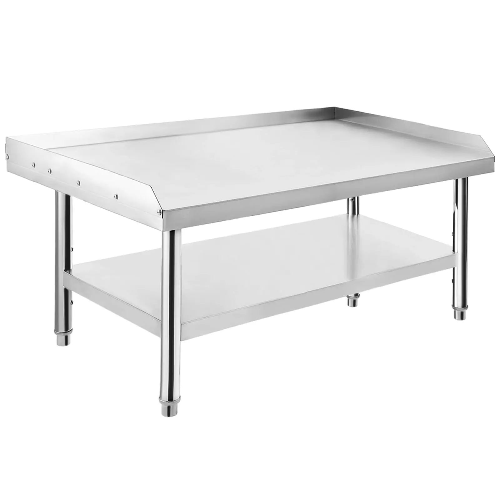 GARVEE Stainless Steel Grill Stand Table 48x30x24 inch with Adjustable Storage Undershelf, Heavy-Duty, Easy to Assemble, Ideal for Home and Commercial Use, Durable and Versatile Design for Outdoor Cooking and Catering Applications, Enhancing Functionality