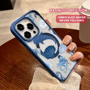 Accessory Made of Acrylic Marine life MagSafe Case for iPhone 17 Pro Max Air 16 16e 15 14 Plus 13 12 11 X XS Pattern Acrylic Back TPU Edges Shockproof Ultra Thin Mobile Phone Cover Valentine's Day Gift 2D printing