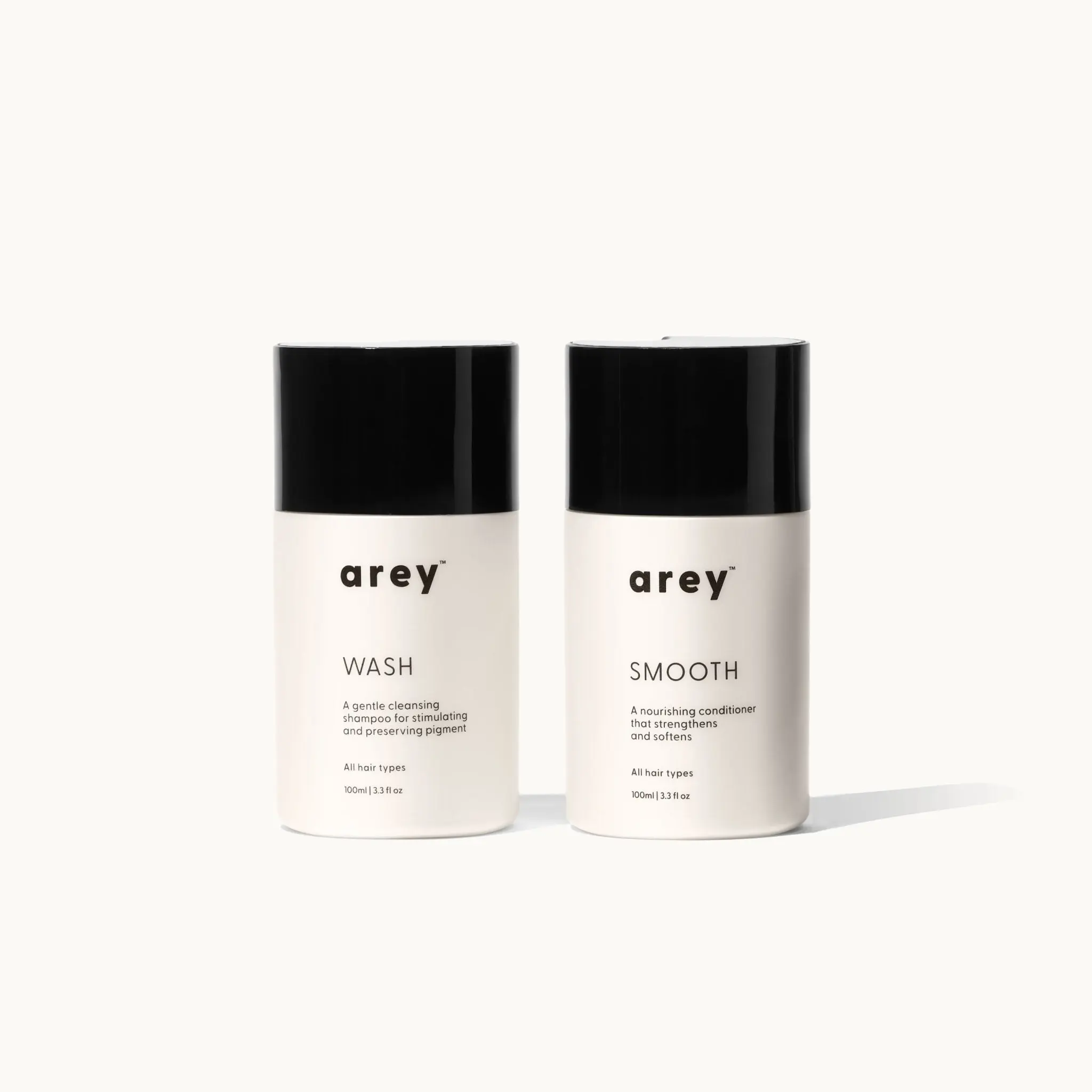 AREY Mini Duo Shampoo & Conditioner Set – Travel Size Hair Care Kit with Wash Shampoo & Smooth Conditioner