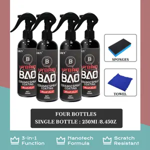 KOKN 3-in-1 Ceramic Car Coating Spray (4PCS) - Nanotechnology Formula, High Protection Quick-Act Agent for Paint Restorer, Waterless Wash, Polish & Scratch Repair, Car Paint Polish, Car Scratch Repair