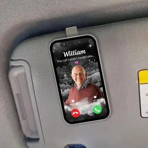 Custom Memorial Photo Car Visor Clip, The Call I Wish I Could Take, Loss Of Father Gift For Friend, In Loving Memory Gift Ideas For Coworker