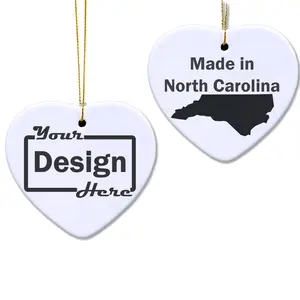 Personalized Christmas Ornaments, Custom Photo Text 2025 Christmas Tree Ornament, Velvet Pouch Optional, Large 3" Ornament, Glossy White Ceramic