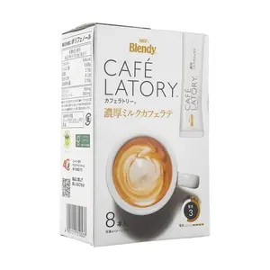 AGF Blendy Stick Rich Milk Coffee Latte, 8 Sticks (94.5g) - Instant Japanese Cafe Au Lait, Creamy & Sweet Beverage Mix