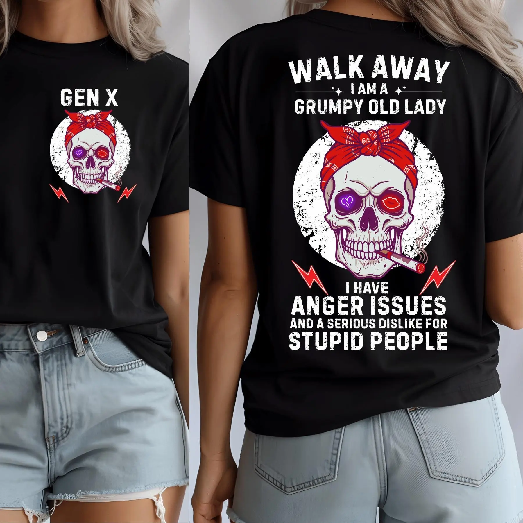 Men's Casual Graphic Top with Skeleton Print, Lightweight Cotton Crewneck with Seamless Underarm Design, Shortsleeve, Smooth