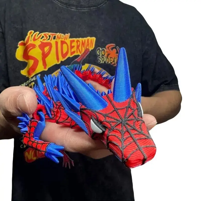 15.75-Inch 3D Printed Venom Dragon Spider-Man Theme Artistic Art Sculpture, Collectible Figure Ornament, Home Decor Statue, Multi-Color Ornament, Unique Wall Decoration, Home Decor Figurine