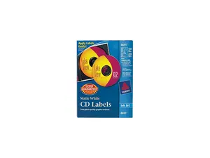 Avery CD Labels, Matte White, 100 Face Labels/200 Spine Labels (8691)