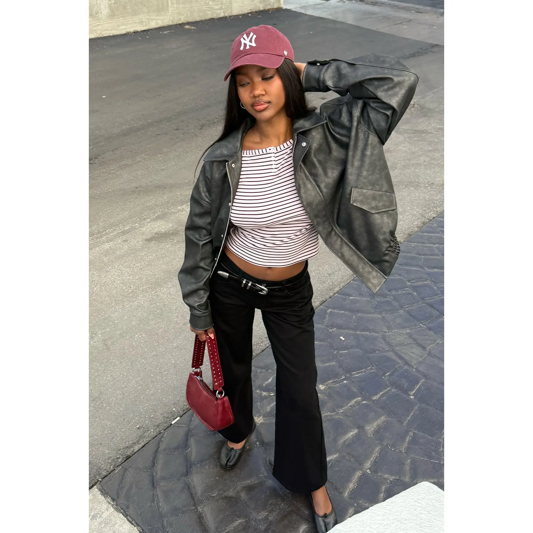 Mori Oversized Faux Leather Jacket Mori Oversized Faux Leather Jacket