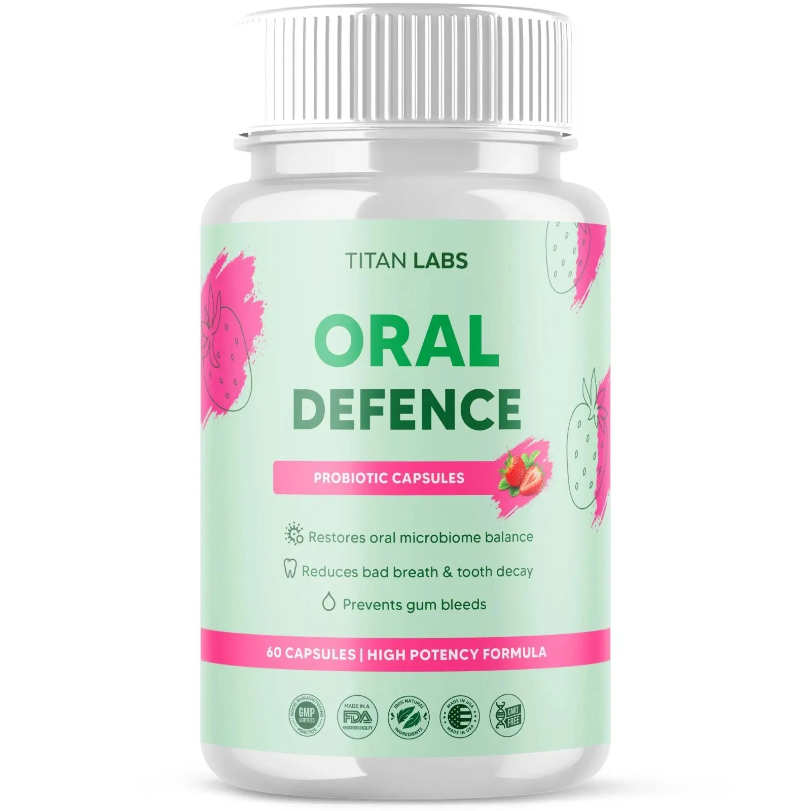 (1 Pack) Oral Defence Advanced Probiotic For Healthy Teeth & Gums 60 Capsules