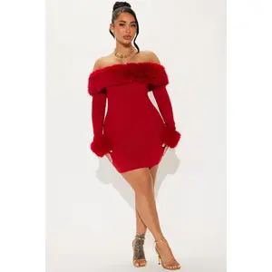 So Purrfect Sweater Mini Dress - Red