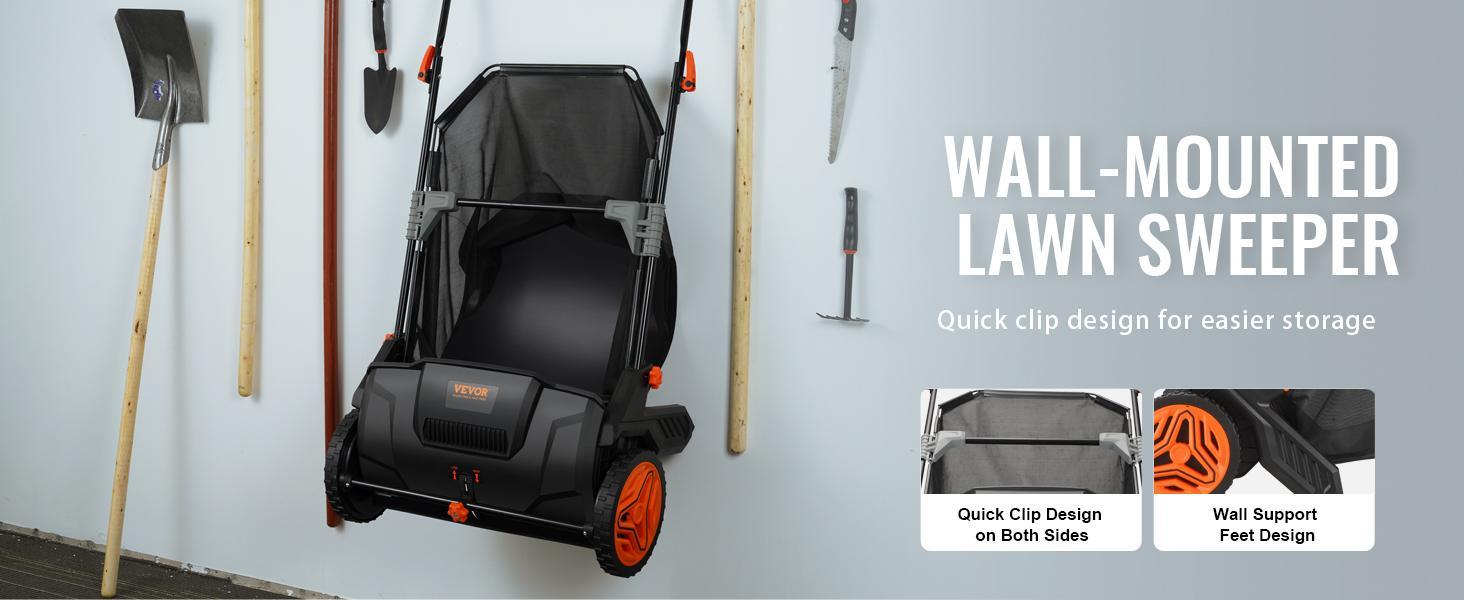 VEVOR Push Lawn Sweeper 21-Inch Leaf & Grass Collector with 3.5 cu. ft. Mesh Collection Hopper Bag, 2 Spinning Brushes & Strong Rubber Wheels VEVOR Super Brand Day VEVOR Push Lawn Sweeper 21-Inch Leaf & Grass Collector with 3.5 cu. ft. Mesh Collection Hopper Bag, 2 Spinning Brushes & Strong Rubber Wheels VEVOR Super Brand Day