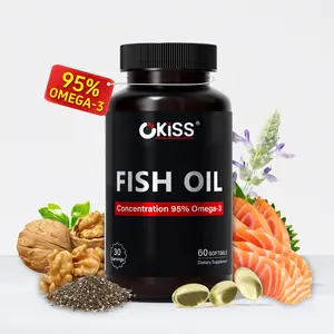 Okiss Fish Oil Supplement 95% Concentrated Omega-3 w/Ultra High EPA & DHA, Burpless Mini Softgels | Supports Heart, Brain, Skin, Eye & Joint Health | IFOS 5-Star Certified