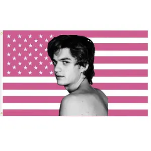 Joe Keery Steve Harrington Stranger-Things American Flag Tapestry, Durable Lightweight Home Decor Wall Hanging for Room Decoration with Summer Vibes