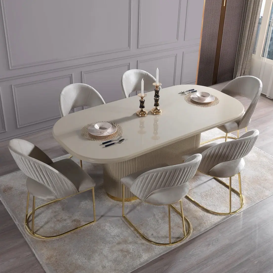 Mile a Ivory 7 Piece dining set