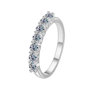 #54 (7 Stone) 925 Sterling Silver Synthetic Moissanite Ring