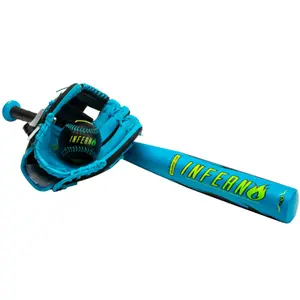 Blue Inferno Tee Ball Set - Youth 25 Aluminum Bat Drop 10 - Ball - 9 PVC Glove