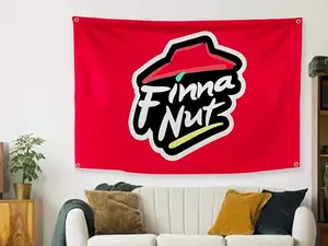 Finna Nut Flag,Pizza 3x5 Feet Banner,Funny Poster UV Resistance Fading & Durable Man Cave Wall Flag with Brass Grommets for College Dorm Room Decor,Outdoor,Parties,Gift,Tailgates
