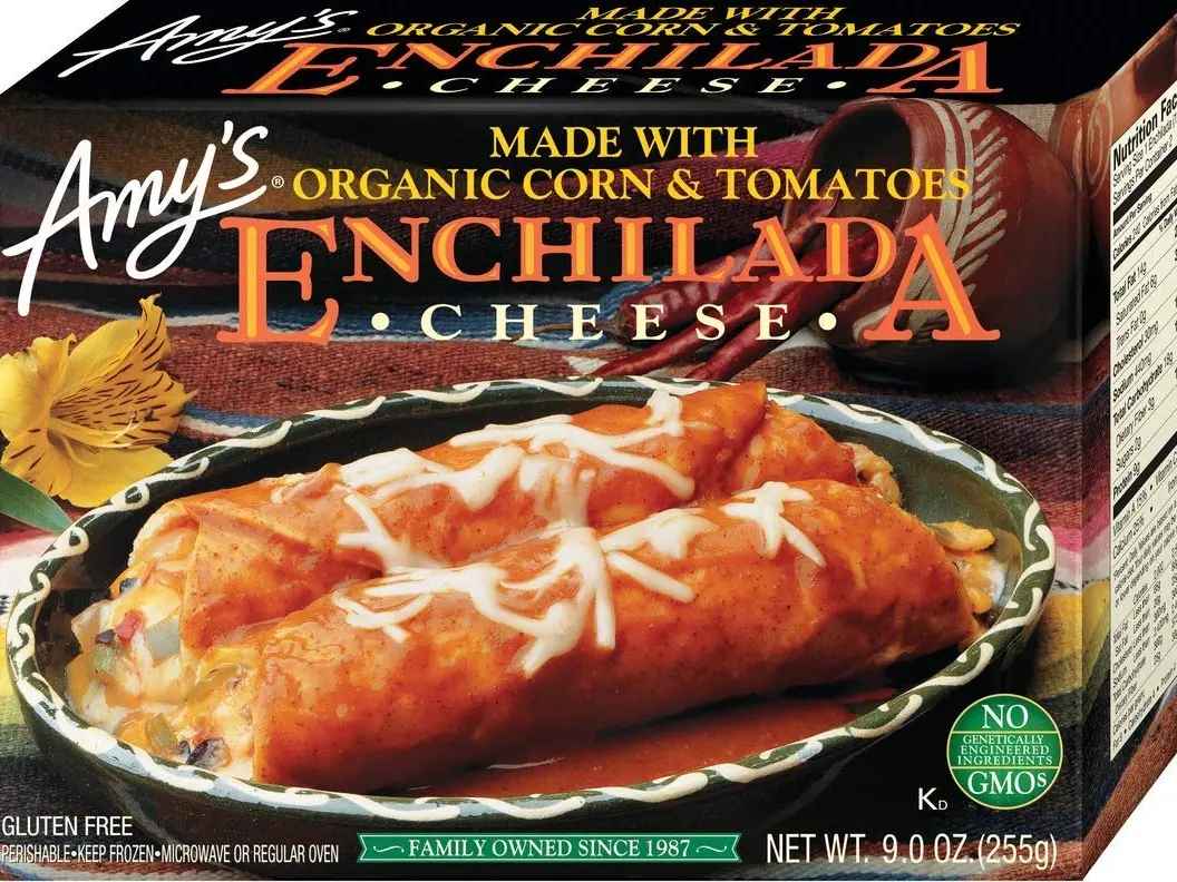 Amy's Frozen Meals, Cheese Enchilada, Made With Organic Corn and Tomatoes, Gluten Free Microwave Meals, 9 Oz