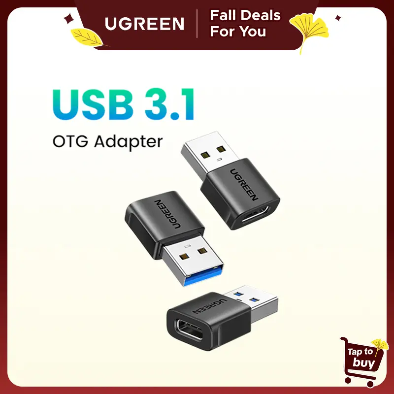 UGREEN USB-A to USB-C Adapter (2/3 Multiple Packs) - 10Gbps Female Connector, 24 Months Support, Data Speed Boost, Mobile Charging Cable Compatibility, Cordless Ready,for iPhone 17-13 Plus Pro Max,iPad Air/Mini 6-7,Samsung Galaxy S24/S23,falldealsforyou,t