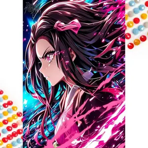 5D DIY Full Drill Round Diamond Painting - Diamond Painting Kit Anime Characters Mosaic Canvas DIY Wall Art, Home Wall Decoration