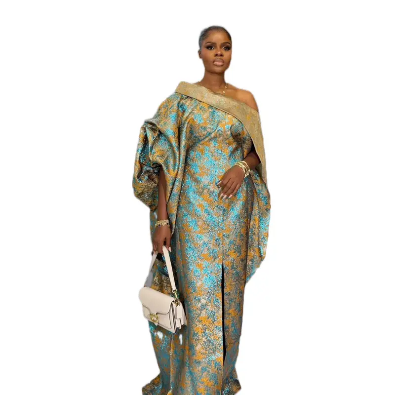 blue and gold dress nigerian style - TikTok Shop