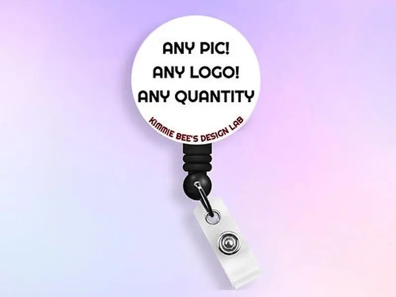 Impact Custom Badge Reel with Logo Design and Text of Your Choice Personalized Retractable ID Holder