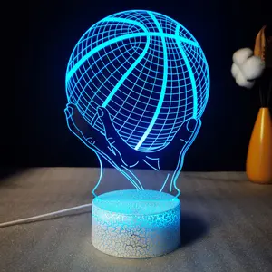Basketball 3D Table Lamp, Touch Control, LED Creative Gift Visual Seven Color Night Light, Stylish Desk Lighting Solution, Neon Accent Lights, Led Neon Lights, Led Mood Light