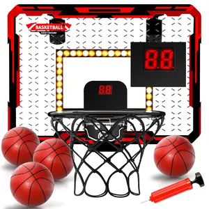 Mini Basketball Hoop, Indoor Basketball Hoop With Lighted Electronic Scoreboard And 4 Balls, Indoor Toy Christmas Gifts outdoorfun
