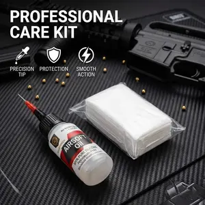Kaloyanov 30ml 100% Pure Silicone Airsoft Oil, Lube Maintenance Kit, Petroleum-Free Lubricating oil for GBB AEG Gas Blowback Pistol & Gearbox, Includes Needle Tip & Cleaning Pads, Protects O-Rings and Seals, Essential Gearbox Care Tool