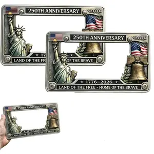 250th Anniversary Commemorative License Plate Frame,United States 250 Year American Car Plate Frame, License Plates Holder,250 Anniversary USA Car Tag Cover,Aluminum LicensePlateFrame Fits Standard
