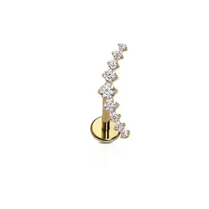 Crystal Ear Climber Flat Back Stud