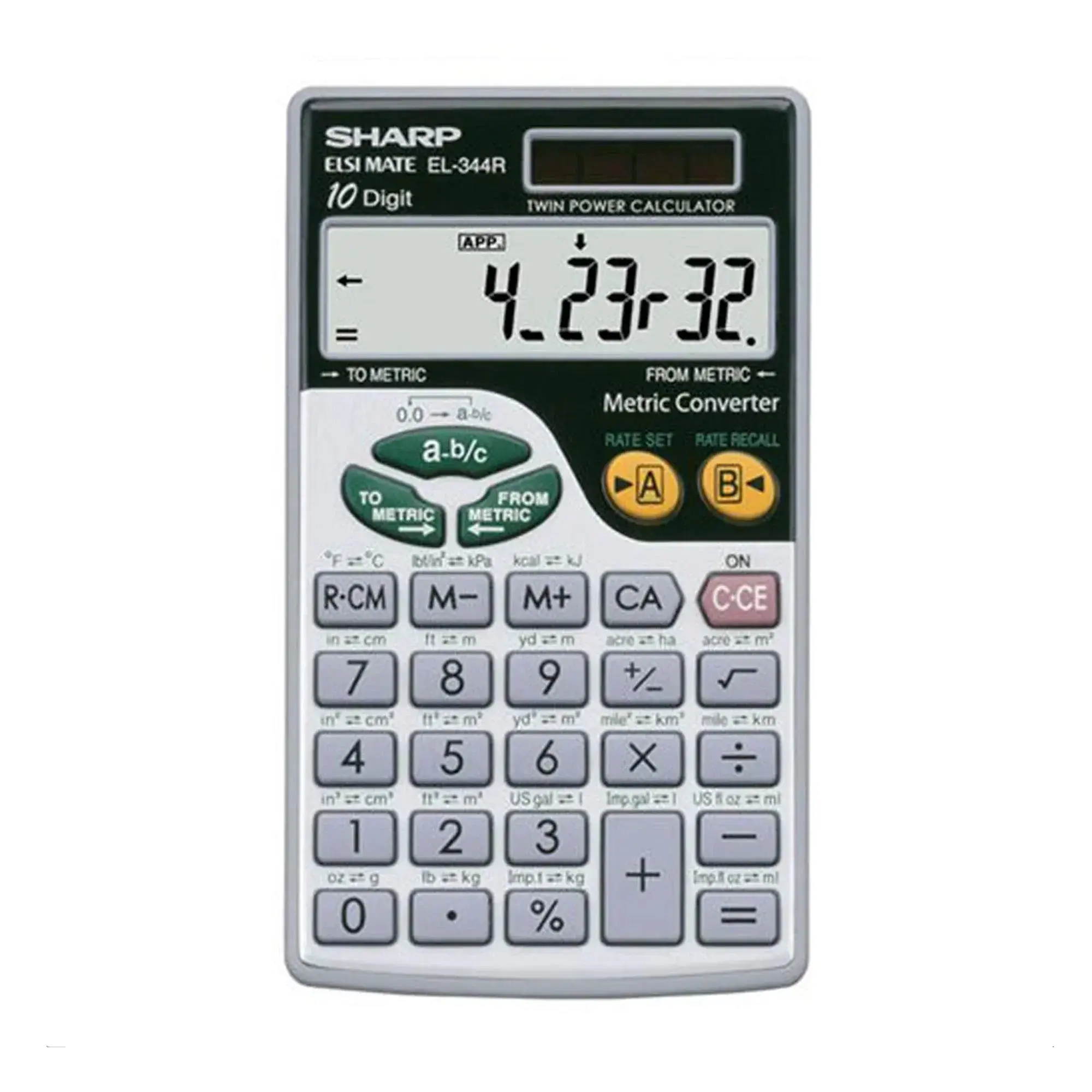 Compact Dual-Power Solar-Batteries Engineering/Scientific Calculator, 44-Function Metric Conversion, Eco-Friendly Bright LCD, High-Precision for Students, Portable Pocket-Sized Accounting Office Stationery Supplies