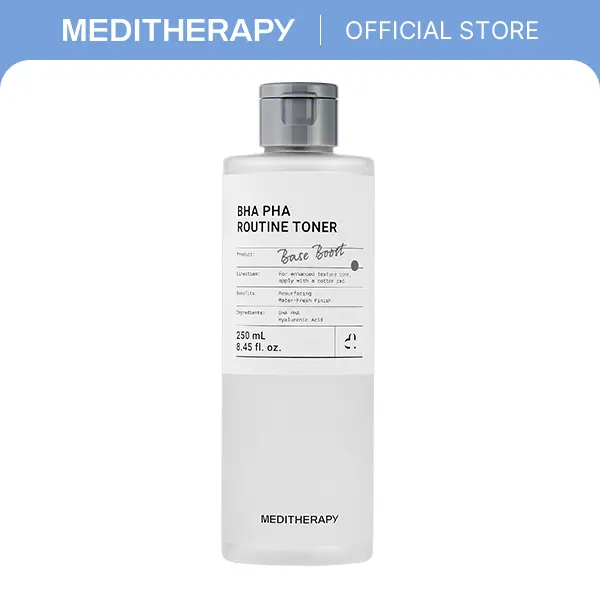 Meditherapy BHA PHA Exfoliating Toner - Korean Skin Care Gentle Moisturizing Daily Face Booster, Non-Irritating Liquid Formula, 250 mL Regular Edition Single Item for Adults All Skin Types