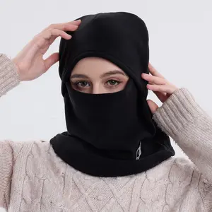 Fleece Balaclava Neck Warmer Scarf Hat Windproof Hooded Winter Hat Bike Cycling Face Cover Ski Mask for Women Outdoor Sports Mask Protective Mask