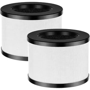2 Pack TZ-K1 Replacement Filter Compatible with ToLife TZ-K1 Air Puri-fier, FreAire KN6391, and AROEVE MK01 MK06, 3-in-1 H13 HEPA Filter, Activated Carbon and Pre-filter, 360° Rotating Filter(White)
