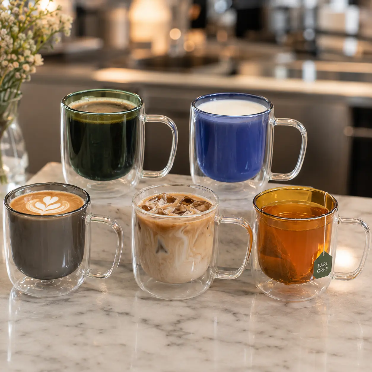 Double Wall Color Inner  Coffee Mug10 oz cup Insulated Clear  Cup Cute Aesthetic  Dad Sister Birthday Present Funny Large  Water Bottle Heat Resistant Tea Latte Cappuccino Mugs Drinkware Tumbler Washable Reusable bff gifts creative glass Cozy Mug Stylish