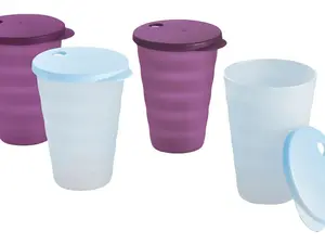 Impressions Tumblers with Drip-Less Straw Seals - 16 oz, Set of 4, Stylish Assorted Colors (no color choice unless live)