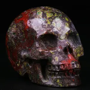 2.0 " Dragon Blood Jasper Carved Crystal Skull,Super Realistic, Crystal Healing