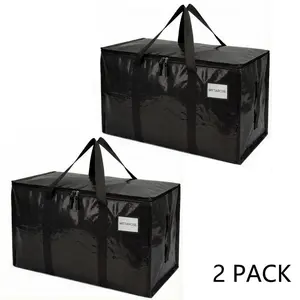2/4 Pack Extra Large Heavy Duty Moving Bags, Heavy Duty Storage Bins with Lids, Organiser, Durable Plastic Organizers, Reinforced Handles & Heavy-Duty Zippers Moving Storage Bags Totes Storage Bag Set for Clothes Packing, Dorms, College Supplies