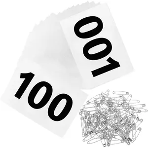 Running Bibs Race Competitor Numbers Waterproof Runners Race Numbers with Safety Pins for Marathon Races Events 5.9" x 7.9"
