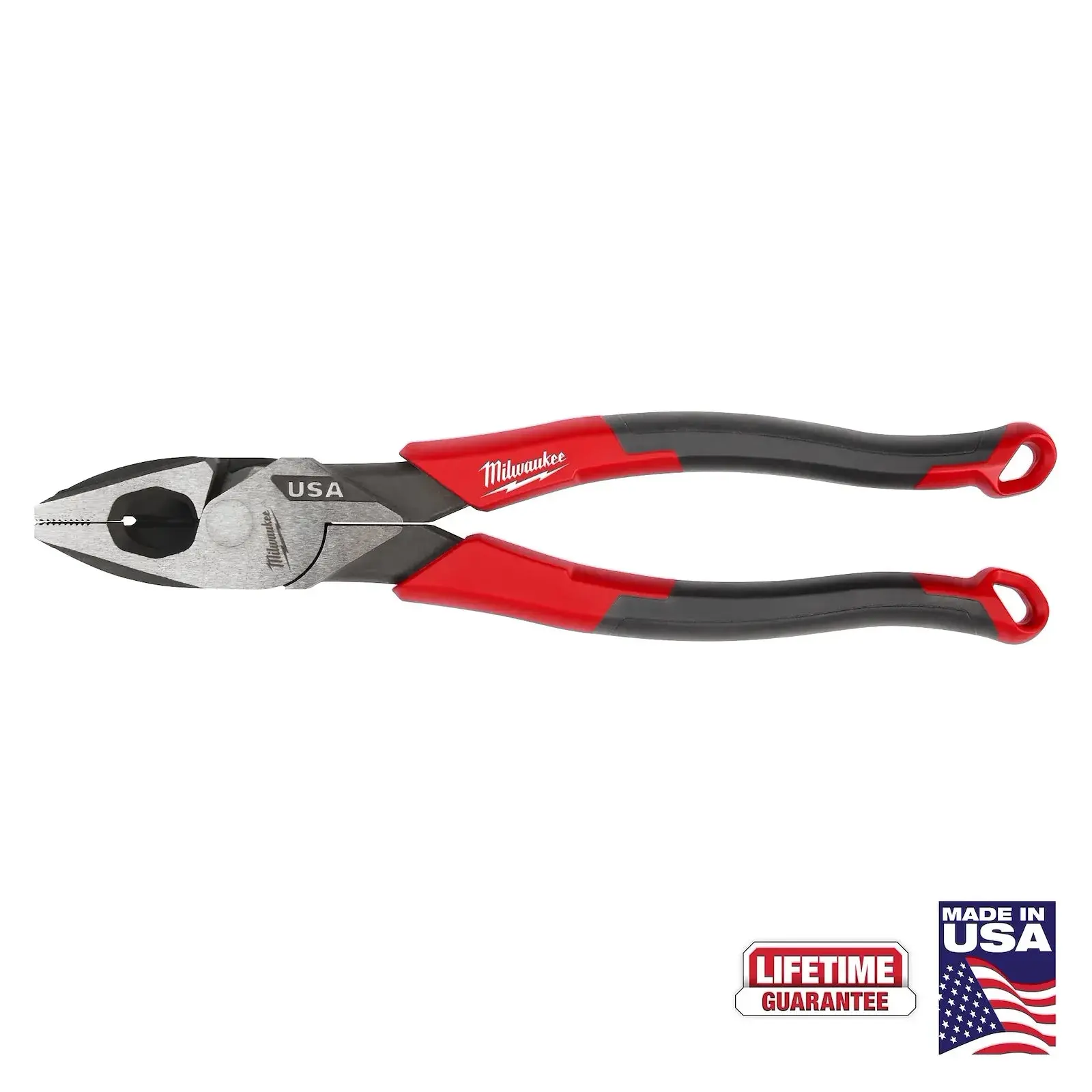 Milwaukee MT550 9" Heavy Duty Lineman's Pliers, Laser-Hardened, Comfort Grip, Reamer Head, Wire Cutting Functionality