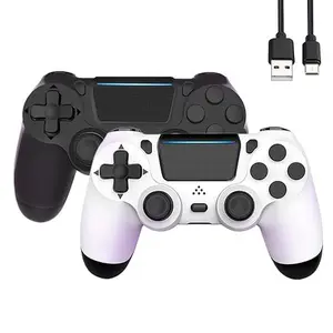 Wireless Controller 2 Pack for PS4/ Slim/Pro/Windows PC Dual Vibration Game Joystick Controller Compatible with PS4 Console Type-C Cable（Black & White ）