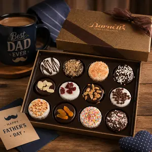 Chocolate Covered Cookies Gift Box 12 Pack Gourmet Sweet Basket Father’s Day Gift