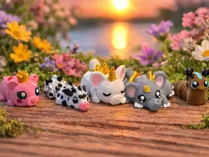 Mini Animal Figurines, Custom 3D Printed Mini Animal Figurines, Custom 3D Printed