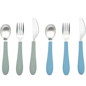 WeeSprout Kids Stainless Steel Utensils Set - Premium 18/8 Grade Silverware Kit - 2 Spoons, 2 Forks, 2 Knives