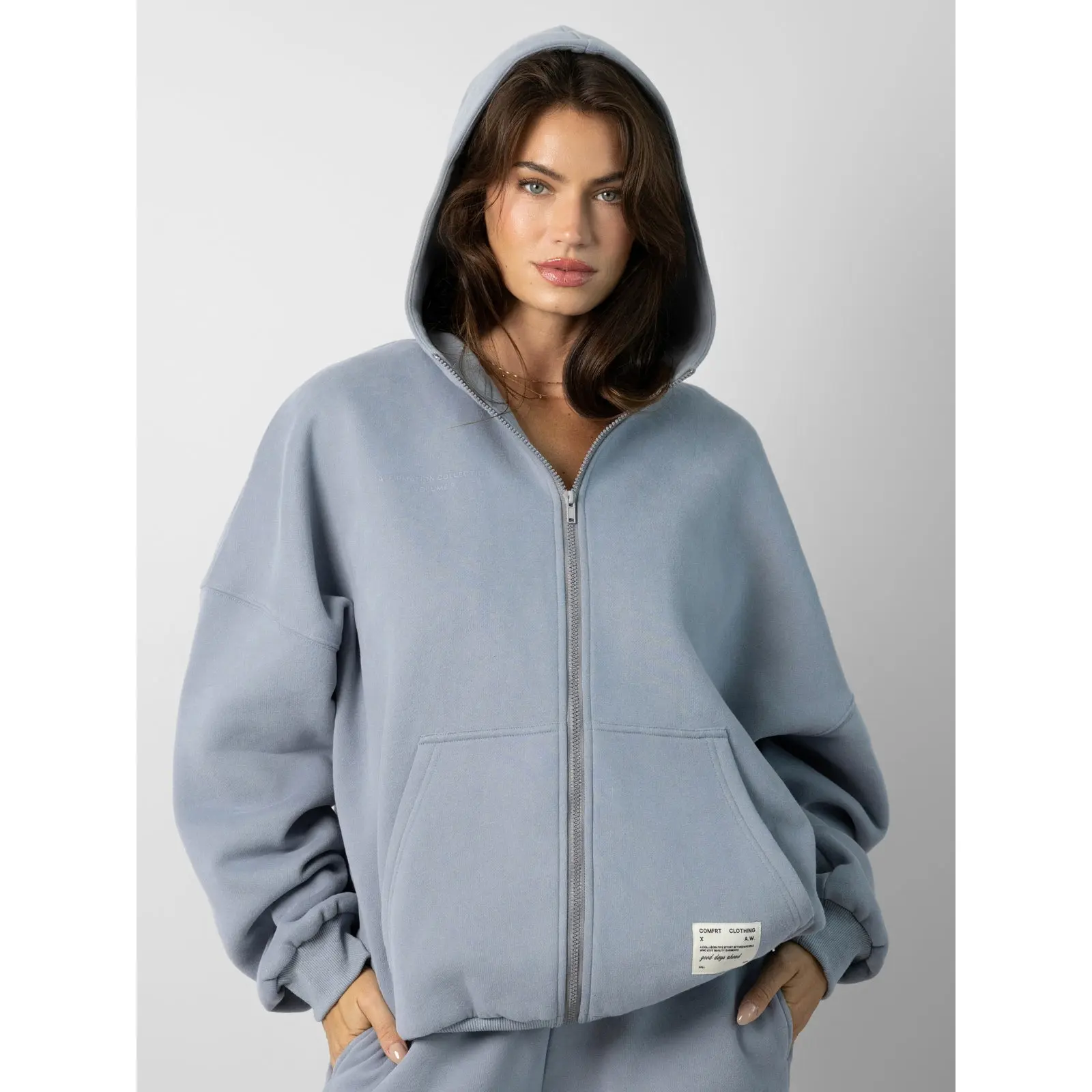 Comfrt | Affirmation Zip Hoodie | Limited Edition Mega Oversized Zip Up Hoodie Comfrt | Affirmation Zip Hoodie | Limited Edition Mega Oversized Zip Up Hoodie
