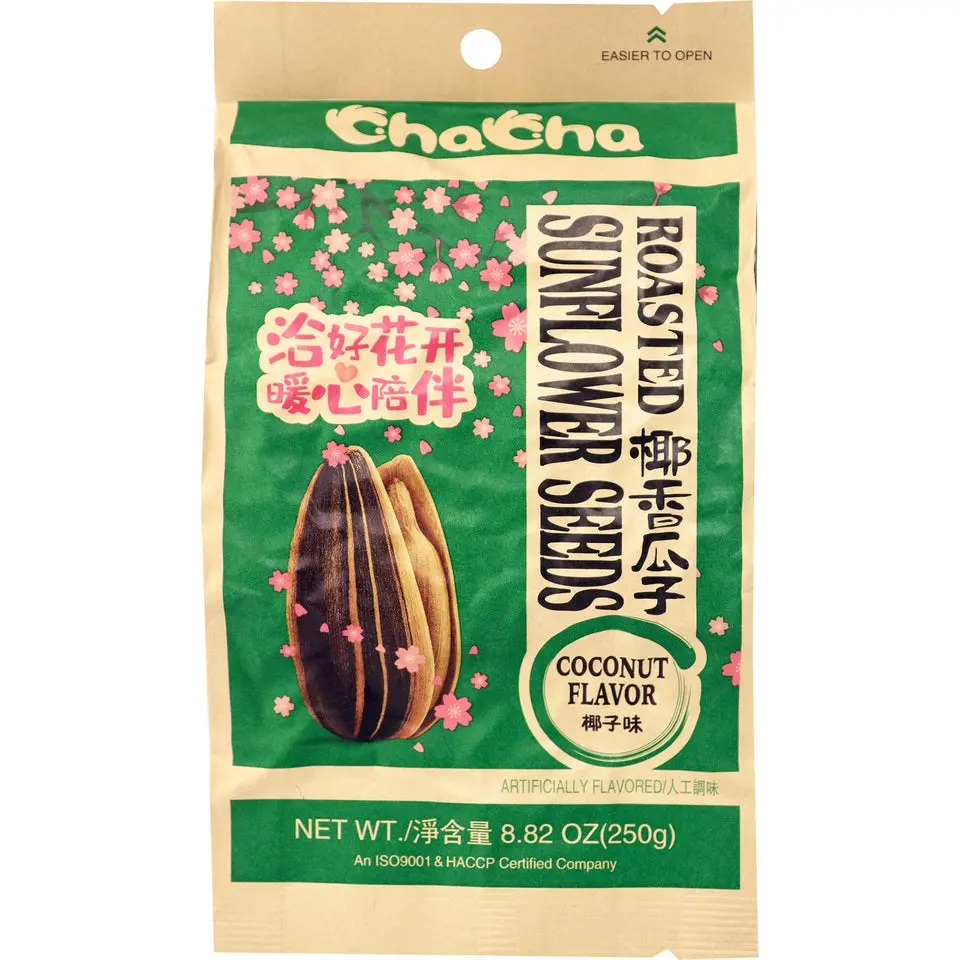 Chacha Roasted Coconut-Flavored Sunflower Seeds - Gluten-Free, Tropical, Nutty, Creamy Healthy Chinese Snack