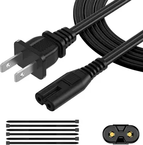 AC Power Cord 3FT (1 Pack), 2 Prong TV Power Cord, Power   Replacement for  One,  Series X, PS3, PS4, PS5, Compatible for Printer, , Sound Bar,  Console