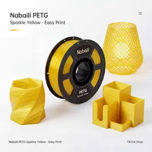Nabaili Plus Filament 1.75mm 1KG Translucent Yellow PETG Basic 3D Printer Filament Dimensional Accuracy +/- 0.02mm Fit Most FDM Printers #SGSH